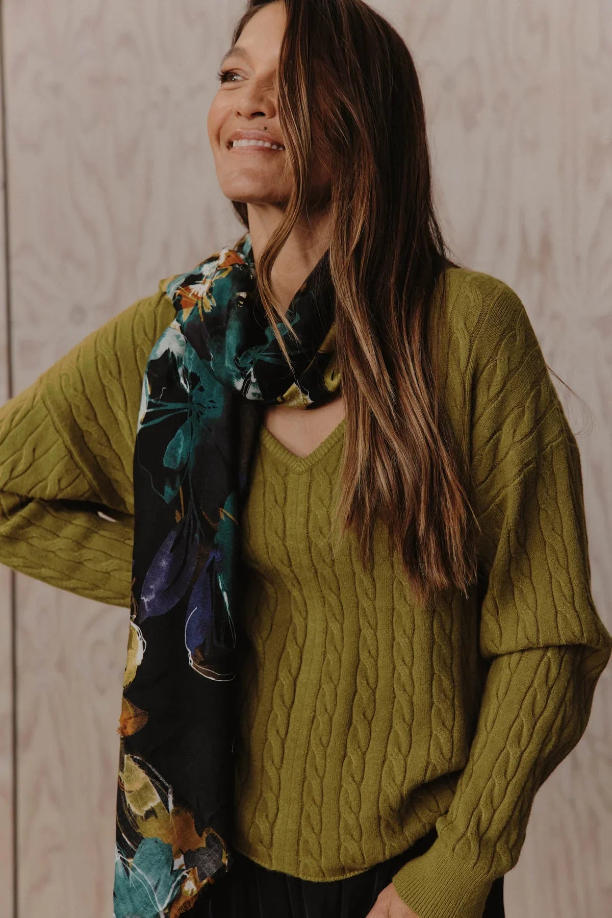 Scarf - Botanical Black
