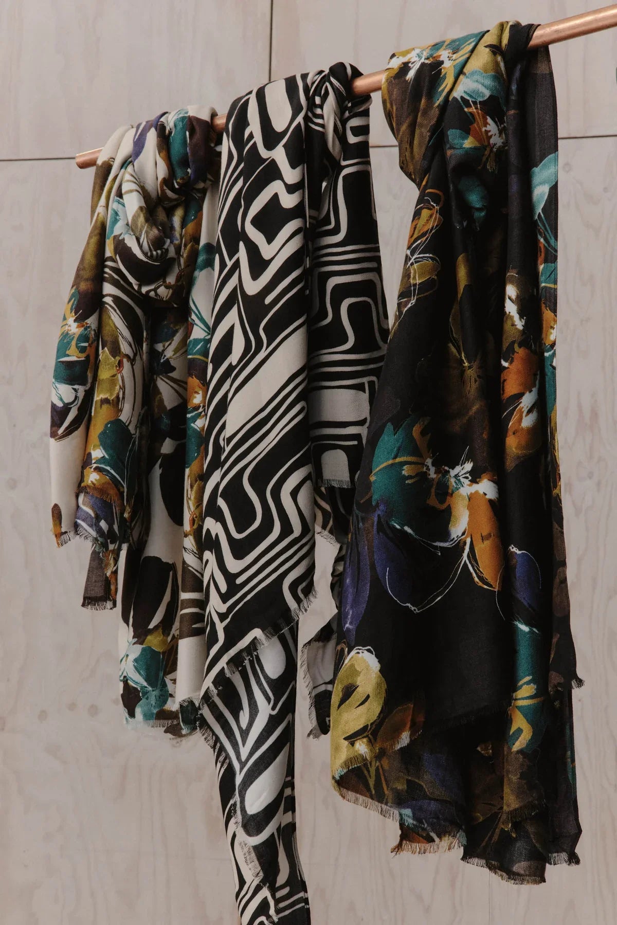 Scarf - Botanical Black